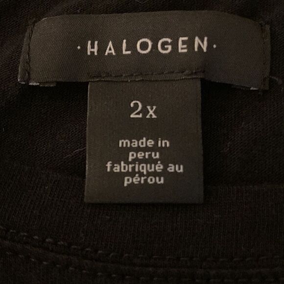 Halogen Plus Size Pima Cotton Black Short Sleeve Crewneck T Shirt. Size 2X. - Picture 6 of 7